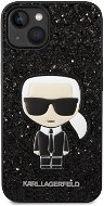 Karl Lagerfeld Glitter Flakes Ikonik Back Cover für iPhone 14 Plus Schwarz - Handyhülle