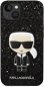 Karl Lagerfeld Glitter Flakes Ikonik Back Cover für iPhone 14 Plus Schwarz - Handyhülle