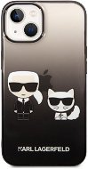 Karl Lagerfeld Gradient Karl and Choupette hátlap iPhone 14 Black  iPhone 14 készülékhez - Telefon tok