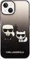 Karl Lagerfeld Gradient Karl and Choupette Back Cover für iPhone 14 Black - Handyhülle