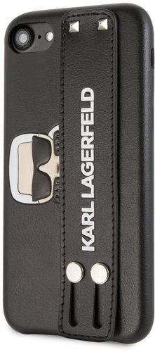 Karl Lagerfeld Head Hand Strap for iPhone 7/8, Black - Phone Cover - Main image