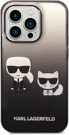 Karl Lagerfeld Gradient Karl and Choupette Back Cover for iPhone 14 Pro Black - Phone Cover