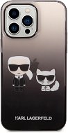 Karl Lagerfeld Gradient Karl and Choupette hátlap iPhone 14 Pro Max Black készülékhez - Telefon tok