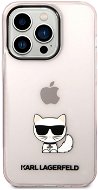 Karl Lagerfeld Choupette Logo Rückwand für iPhone 14 Pro Max Rosa - Handyhülle