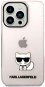 Karl Lagerfeld Choupette Logo Back Cover für iPhone 14 Pro Rosa - Handyhülle