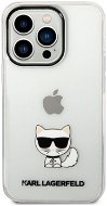 Karl Lagerfeld Choupette Logo Zadný Kryt pre iPhone 14 Pro Transparent - Kryt na mobil