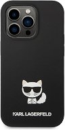 Karl Lagerfeld Liquid Silicone Choupette iPhone 14 Pro fekete hátlap tok - Telefon tok
