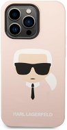 Karl Lagerfeld Liquid Silicone Karl Head Back Cover for iPhone 14 Pro Pink - Phone Cover