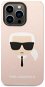 Karl Lagerfeld Liquid Silicone Karl Head Hátlap iPhone 14 Pro készülékhez Pink - Telefon tok