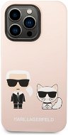 Karl Lagerfeld MagSafe Compatible Cover Liquid Silicone Karl and Choupette for iPhone 14 Pro Pink - Phone Cover