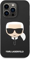 Karl Lagerfeld MagSafe Kompatibilný Kryt Liquid Silicone Karl Head na iPhone 14 Pro Max Black - Kryt na mobil