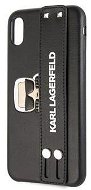 Karl Lagerfeld Head Hand Strap for iPhone XR, Black - Phone Cover