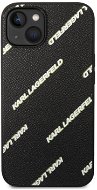 Karl Lagerfeld PU Grained Leather Logomania Zadný Kryt pre iPhone 14 Black - Kryt na mobil