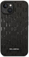 Karl Lagerfeld Saffiano Monogram Back Cover for iPhone 14 Black - Phone Cover