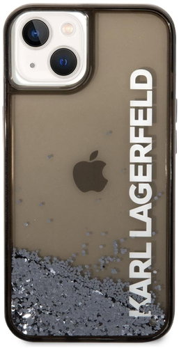 Karl Lagerfeld Translucent Liquid Glitter Back Cover for iPhone 14 Black - Phone Cover - Main image