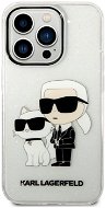 Karl Lagerfeld IML Glitter Karl and Choupette NFT Zadný Kryt pre iPhone 14 Pro Max Transparent - Kryt na mobil