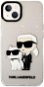 Karl Lagerfeld IML Glitter Karl and Choupette NFT Zadný Kryt pre iPhone 13 Transparent - Kryt na mobil