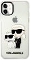Karl Lagerfeld IML Glitter Karl and Choupette NFT Zadný Kryt pre iPhone 11 Transparent - Kryt na mobil