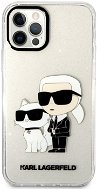 Karl Lagerfeld IML Glitter Karl and Choupette NFT Zadný Kryt pre iPhone 12/12 Pro Transparent - Kryt na mobil