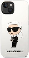 Karl Lagerfeld Liquid Silicone Ikonik NFT Back Cover für iPhone 14 - Weiß - Handyhülle