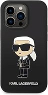Karl Lagerfeld Liquid Silicone Ikonik NFT Zadný Kryt pre iPhone 14 Pro Max Black - Kryt na mobil