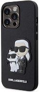 Karl Lagerfeld PU Saffiano Karl and Choupette NFT Zadný Kryt na iPhone 14 Pro Black - Kryt na mobil