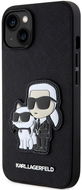 Karl Lagerfeld PU Saffiano Karl and Choupette NFT Back Cover für iPhone 13 Schwarz - Handyhülle