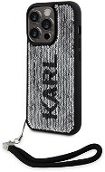 Karl Lagerfeld Sequins Reversible iPhone 14 Pro fekete/ezüst tok - Telefon tok