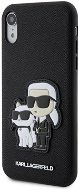 Karl Lagerfeld PU Saffiano Karl and Choupette NFT Zadný Kryt na iPhone XR Black - Kryt na mobil