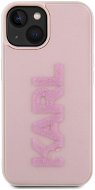 Karl Lagerfeld 3D Rubber Glitter Logo Karl Zadní Kryt pro iPhone 15 Pink - Phone Cover