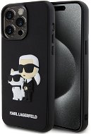 Karl Lagerfeld 3D Rubber Karl and Choupette Zadný Kryt na iPhone 15 Pro Max Black - Kryt na mobil