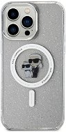 Karl Lagerfeld IML Glitter Karl and Choupette iPhone 15 Pro Max MagSafe átlátszó tok - Telefon tok