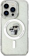 Karl Lagerfeld IML Glitter Karl and Choupette MagSafe Back Cover für iPhone 15 Pro transparent - Handyhülle