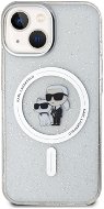 Karl Lagerfeld IML Glitter Karl and Choupette iPhone 15 MagSafe átlátszó tok - Telefon tok