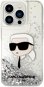 Karl Lagerfeld Liquid Glitter Karl Head Zadní Kryt pro iPhone 15 Pro Max Silver - Phone Cover