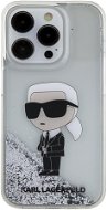 Karl Lagerfeld Liquid Glitter Karl Head iPhone 15 Pro ezüst tok - Telefon tok