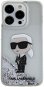 Karl Lagerfeld Liquid Glitter Karl Head Zadný Kryt pre iPhone 15 Pro Silver - Kryt na mobil