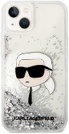 Karl Lagerfeld Liquid Glitter Karl Head für iPhone 15 Silber - Handyhülle