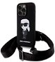 Karl Lagerfeld Liquid Silicone Crossbody Ikonik Zadní Kryt pro iPhone 15 Pro Max Black - Phone Cover