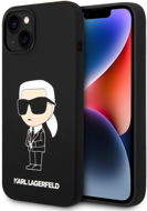 Karl Lagerfeld Liquid Silicone Ikonik NFT Back Cover für iPhone 15 Schwarz - Handyhülle