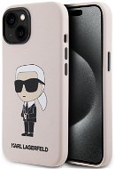 Karl Lagerfeld Liquid Silicone Ikonik NFT Zadný Kryt pre iPhone 15 Pink - Kryt na mobil