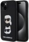 Karl Lagerfeld Liquid Silicone Karl and Choupette Heads Zadní Kryt pro iPhone 15 Black - Phone Cover