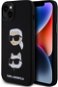 Karl Lagerfeld Liquid Silicone Karl and Choupette Heads Zadní Kryt pro iPhone 15 Plus Black - Phone Cover