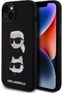 Karl Lagerfeld Liquid Silicone Karl and Choupette Heads iPhone 15 Plus fekete tok - Telefon tok
