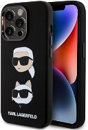 Karl Lagerfeld Liquid Silicone Karl and Choupette Heads Zadní Kryt pro iPhone 15 Pro Black - Phone Cover