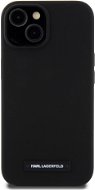 Karl Lagerfeld Liquid Silicone Plaque MagSafe Back Cover für iPhone 15 Schwarz - Handyhülle