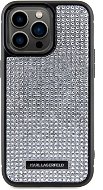 Karl Lagerfeld Rhinestone Plate Metal Logo Zadný Kryt na iPhone 15 Pro Max Silver - Kryt na mobil