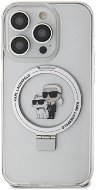 Karl Lagerfeld Ringstand Karl and Choupette MagSafe Back Cover für iPhone 15 Pro Weiß - Handyhülle