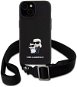 Kryt na mobil Karl Lagerfeld Saffiano Crossbody Metal Karl and Choupette Zadný Kryt pre iPhone 15 Black - Kryt na mobil