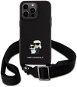 Karl Lagerfeld Saffiano Crossbody Metal Karl and Choupette Zadný Kryt pre iPhone 15 Pro Max Black - Kryt na mobil